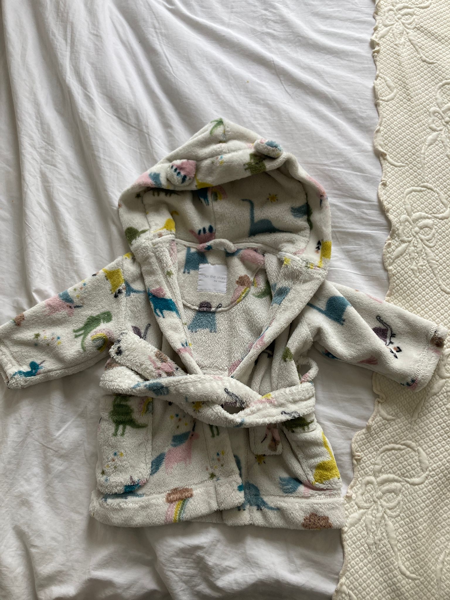 Multi Dinosaur Print Hooded Dressing Gown
