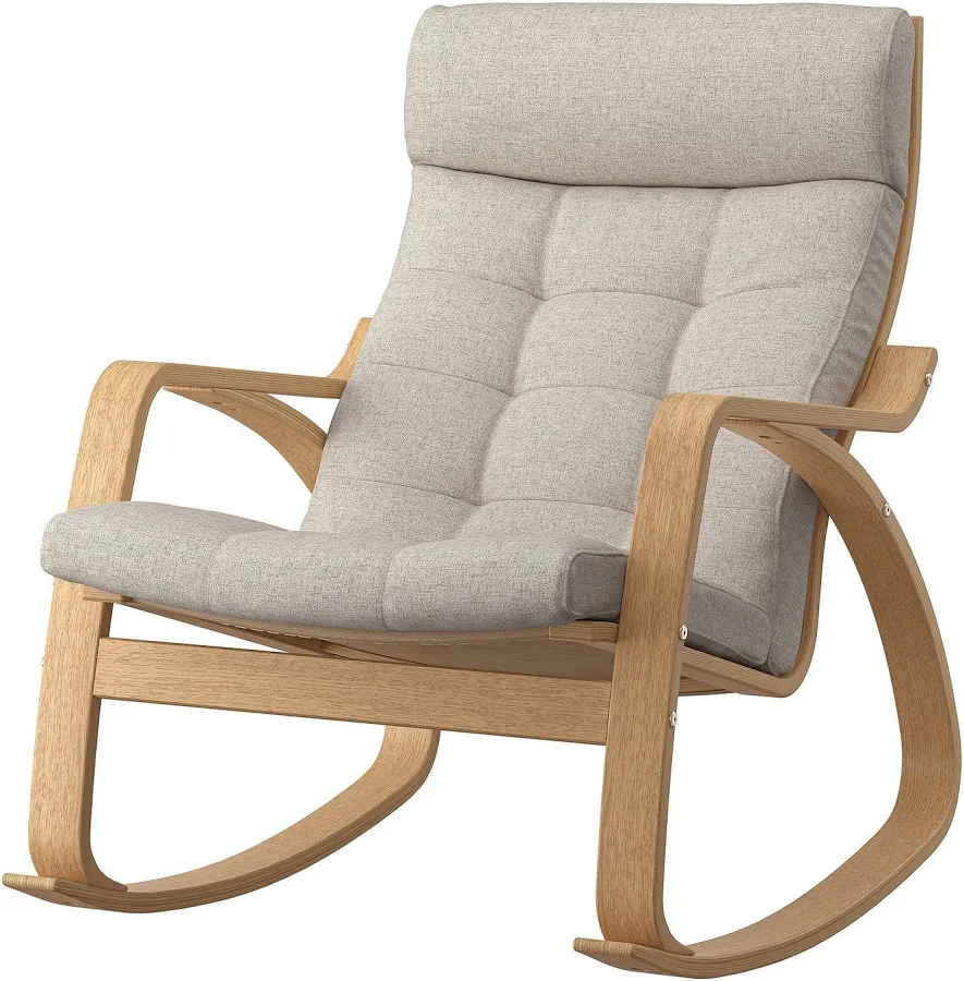 Cream IKEA POÄNG Rocking Chair for Nursery